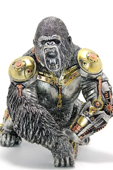 King Kong Goril Steampunk Canavar Biblo Polyester Heykel Steampunk Şık Tasarım Güç ürün görseli 1