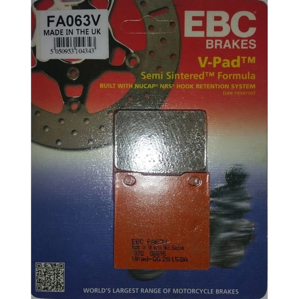 Ebc Fa063V 1989-2008 Suzuki GS 500 Uyumlu Arka Fren Balatası Yarı Sinterli Balata ürün görseli 1