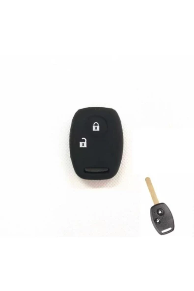 Honda Civic Fd6 Crv Accord Uyumlu 2 Tuşlu Silikon Anahtar Koruma Kılıfı Siyah Renk Anahtarlık ürün görseli 1