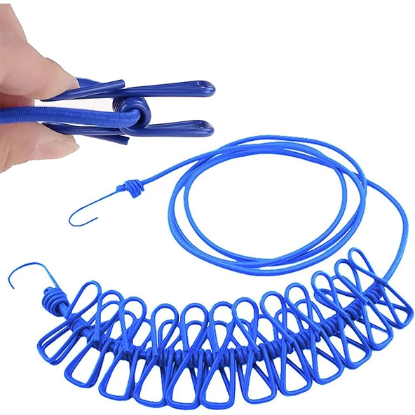 SUNUP TAŞINABİLİR ELASTİK MANDALLI ÇAMAŞIR İPİ - Resim 2