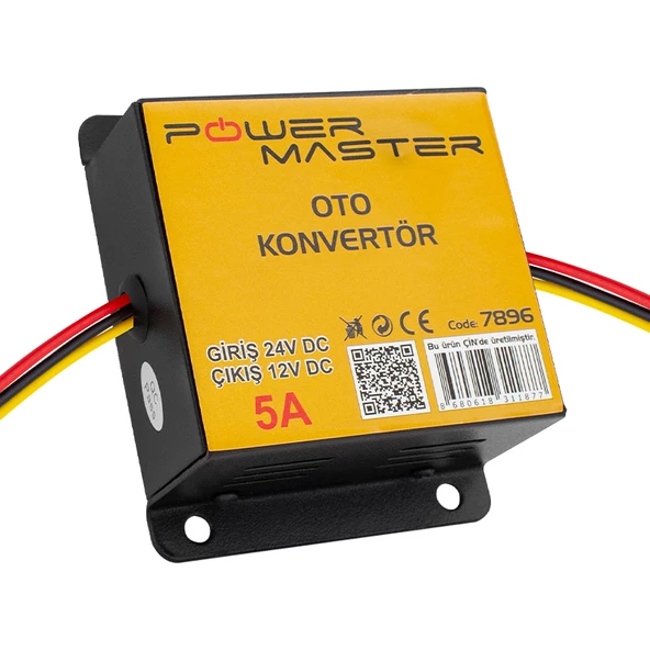 POWERMASTER PM-7896 24V DC / 12V DC 5 AMPER OTO KONVERTÖR ürün görseli 1