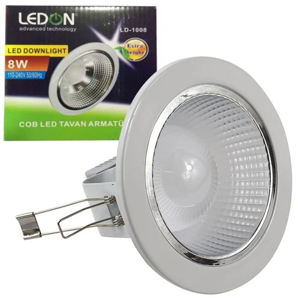 LEDON LD-1008 8W BEYAZ MERCEKLİ DOWNLIGHT COB LED ürün görseli 1