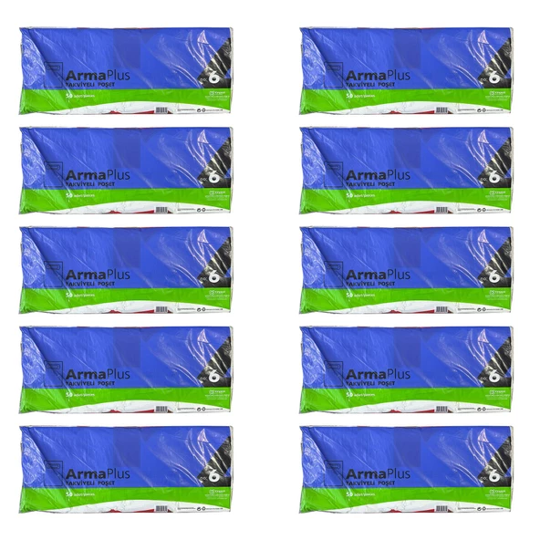 ArmaPlus Takviyeli Kalın Baskılı Beyaz Çanta Poşet Torba - 6 No - 60x70 Cm. - 50 Adetlik 10 Paket ürün görseli 1