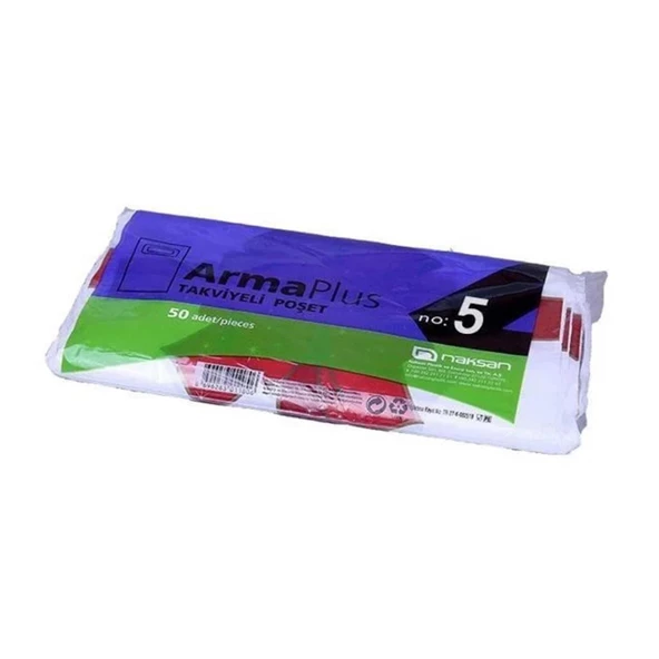 ArmaPlus Takviyeli Kalın Baskılı Beyaz Çanta Poşet Torba - 5 No - 50x60 Cm. - 50 Adetlik Paket ürün görseli 1