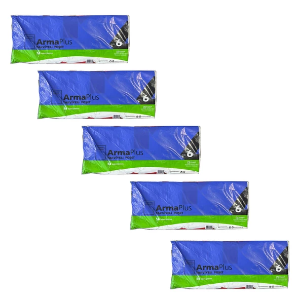 ArmaPlus Takviyeli Kalın Baskılı Beyaz Çanta Poşet Torba - 6 No - 60x70 Cm. - 50 Adetlik 5 Paket ürün görseli 1