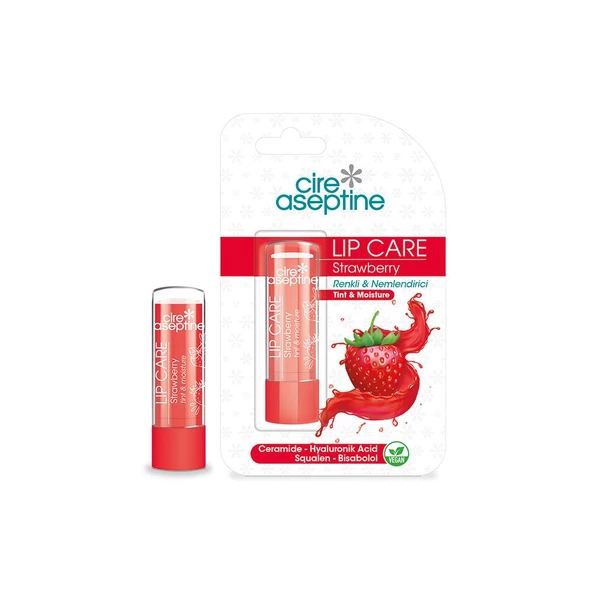 Cire Aseptine Lip Care Strawberry Renkli Dudak Bakım Kremi 4,5 G ürün görseli 1