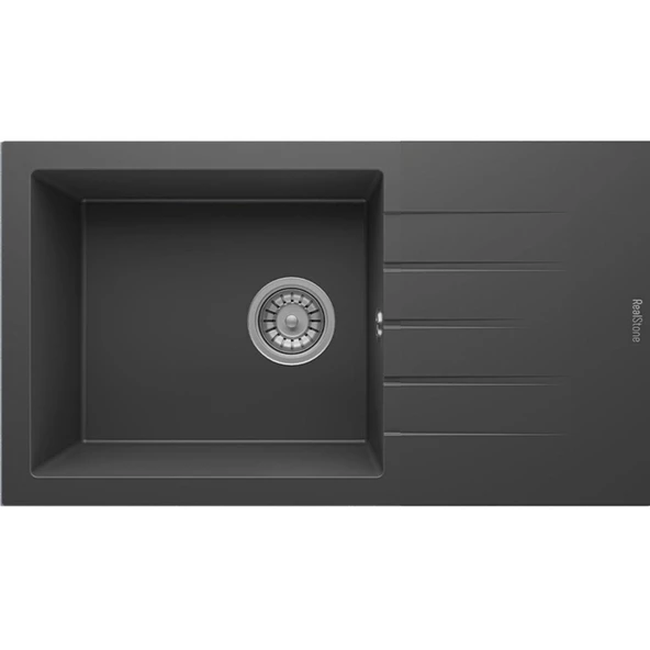 Real P011 Assos 86 XL Antrasit Granit Mutfak Eviyesi 86×43.5 Cm ürün görseli 1