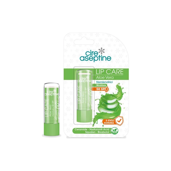 Cire Aseptine Lip Care Aloe Vera 50 SPF Dudak Bakım Kremi 4,5 G ürün görseli 1