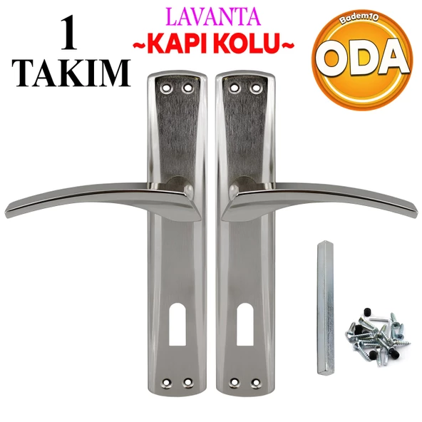 Lavanta Oda Kapı Kolu Nikel İnox Aynalı Sağa Sola Uygun Ön Arka Oda Kapısı 1 Takım ürün görseli 1