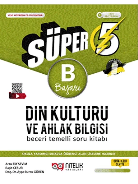 NİTELİK 5.SINIF (B) SÜPER DİN KÜLTÜRÜ VE AHLAK BİLGİSİ BECERİ TEMELLİ SORU KİTABI*YENİ* ürün görseli 1