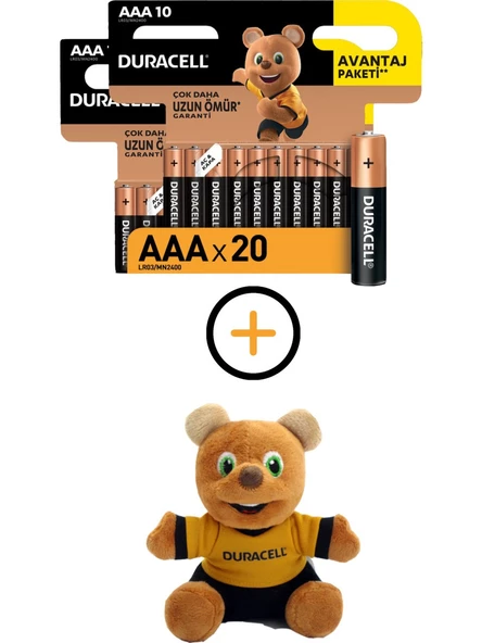 Duracell Alkalin Aaa Piller ve Ayıcık 20 Adet Pil ürün görseli 1