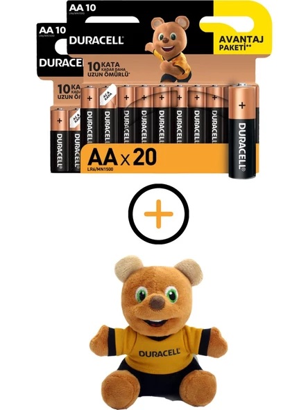 Duracell Alkalin Aa Piller ve Ayıcık 20 Adet Pil ürün görseli 1