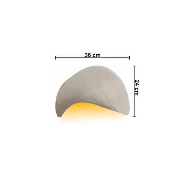 Fiberglass Duvar Apliği E14 Duylu  - 36x24 cm, Traverten Görünümlü Beton Grisi ürün görseli 1