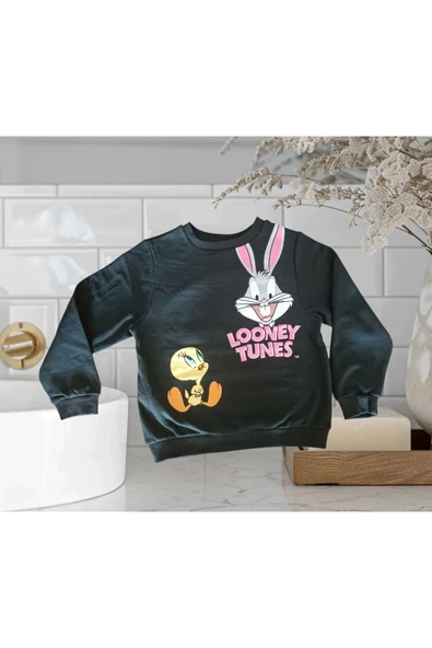 Baskılı Tarz Karakter  Siyah Renk Sweatshirt ürün görseli 1