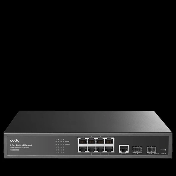 CUDY GS2008S2 8 Port Gigabit 2-SFP Yönetilebilir Switch ürün görseli 1