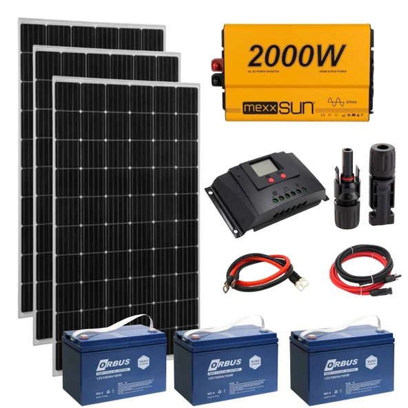 Kamusolar Büyük Buzdolabı Solar Bağ Evi Paketi  tv+ Aydınlatma + Telefon  Laptop ürün görseli 1