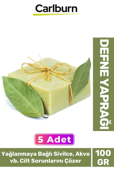 Doğal Güzel Kokulu El Yüz Saç Vücut Cilt Onaran Kolajen Etkili Defne Yaprağı Bitkisel Sabun 5 Adet ürün görseli 1