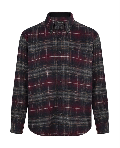 Regular Fit Erkek Kışlık HAKİKİ Oduncu Gömleği Bordo-6926 ürün görseli 1