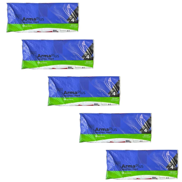 ArmaPlus Takviyeli Kalın Baskılı Beyaz Çanta Poşet Torba - 40x50 Cm. - 50 Adetlik 5 Paket ürün görseli 1