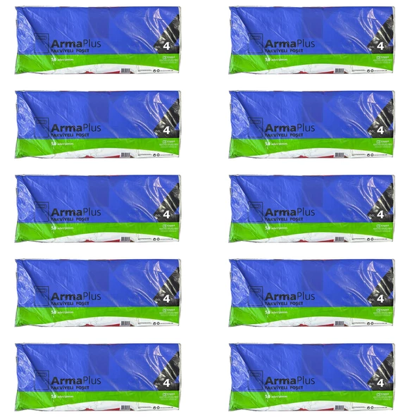 Naksan Takviyeli Kalın Baskılı Beyaz Çanta Poşet Torba - 40x50 Cm. - 50 Adetlik 10 Paket ürün görseli 1