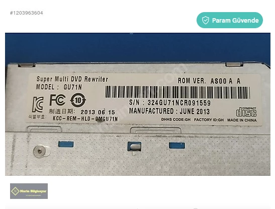 ASUS X552C 9.5MM DVD - Resim 2