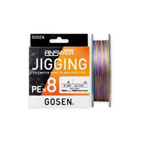 Gosen Jigging Answer PE 8 300m Jig - Tai Rubber Örgü Misina  0.235 MM / PE # 2 / 15.9 KG ürün görseli 1