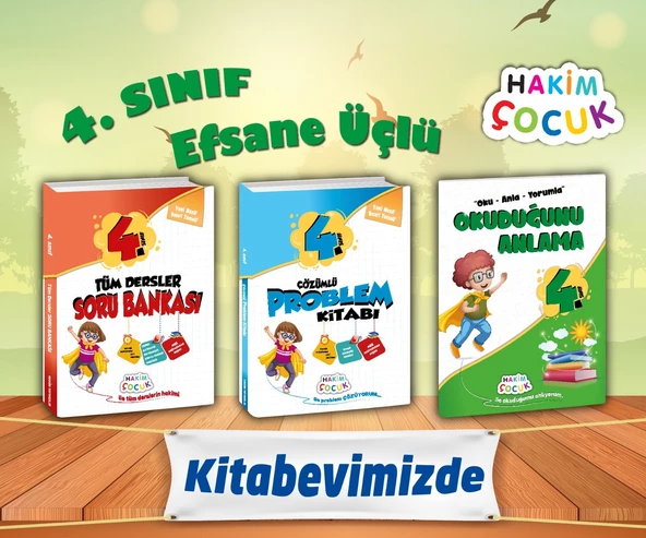 4.Sınıf Tüm Dersler Soru Bankası+Çözümlü Problem Kitabı+Okuduğunu Anlama ürün görseli 1