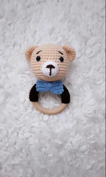 Ayıcık Çıngırak Amigurumi Organik Oyuncak ürün görseli 1