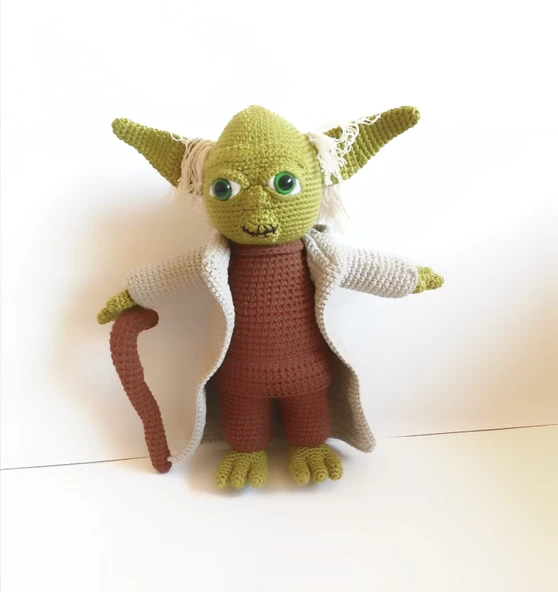 Starwars Yoda Amigurumi Organik Oyuncak ürün görseli 1