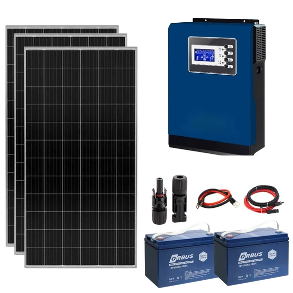 Kamusolar 1 Kw Mppt Solar Güneş Enerjisi Bağ Evi Paketi ürün görseli 1