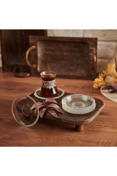 Perotti girona çay tabak - 6 lı boncuklu çay tabağı ürün görseli 1