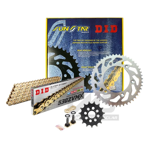 Did Zvm-x-Sunstar 1995-1999 Suzuki GSF 600 Bandit S Uyumlu Zincir Dişli Set Gold (Sarı) Renk ürün görseli 1
