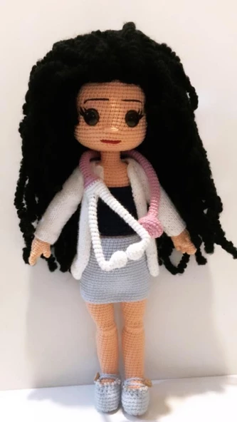 Bayan Doktor Bebek Amigurumi Organik Oyuncak ürün görseli 1