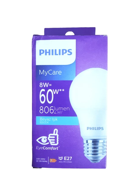 philips 8 w  60 w led ampül tasarruflu ampül ürün görseli 1