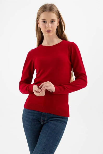 FASHION FRIENDS KADIN BİSİKLET YAKA KAZAK 24K0245K1 ürün görseli 1