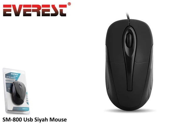 Mouse 1000 DPI Everest SM-800 Siyah - Resim 3