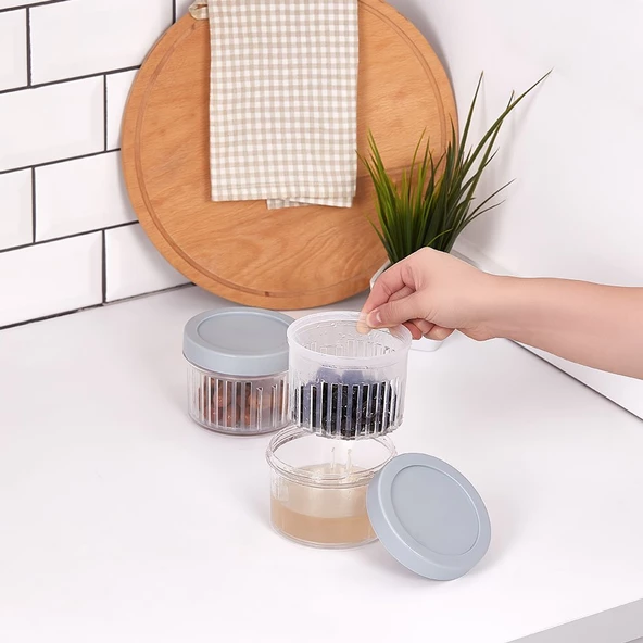 2 Adet Zeytin Saklama Kabı  Süzgeçli Turşu Saklama Kabı 500 ML ürün görseli 1