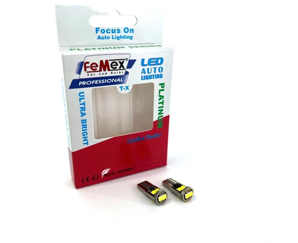 FEMEX Platinum Beyaz T10 6smd 3030Chipset Led Ampul Aktif Canbus ürün görseli 1