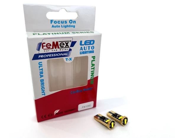 FEMEX Platinum Beyaz T10 3smd CSP Chipset Led Ampul Aktif Canbus ürün görseli 1