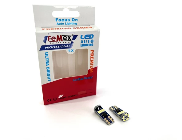 FEMEX Premium Beyaz T10 15Smd 4014Chipset Yassı Led Ampul Aktif Canbus ürün görseli 1