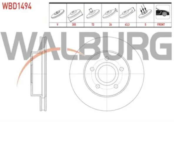 WJ ÖN DİSK WALBURG ADET ürün görseli 1