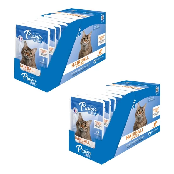 Plaisir Care 85Gr Pouch Hairball Control - Tüy yumağı Kontrol 24Adet Yaş Kedi Maması ürün görseli 1