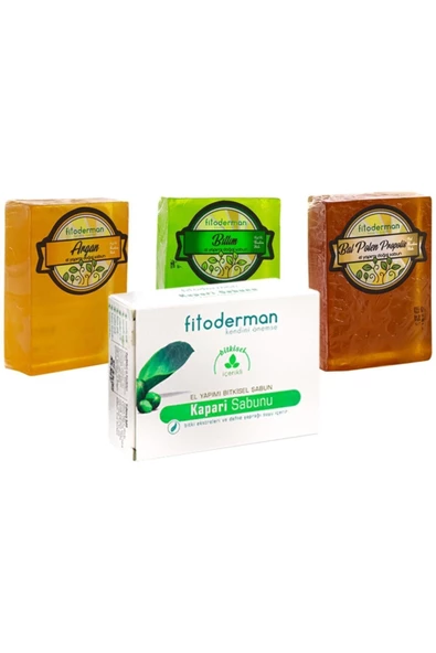 Fitoderman Doğal Propolis & E Vitamini & C Vitamini Içerikli Cilt Ve Saç Besleyici Sabun Seti 4 lü ürün görseli 1