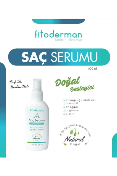 Fitoderman Doğal Besleyici, Saç Uzatıcı, Güçlendirici, Dökülme Karşıtı Bitkisel Saç Bakım Serumu 100 ml ürün görseli 1