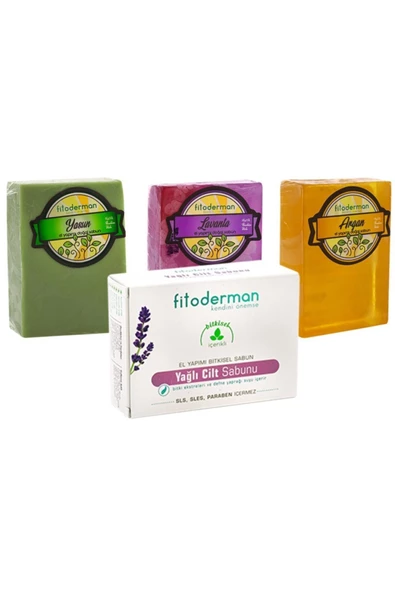 Fitoderman Doğal Yağlı Cilt & Saç & Vücut Bakım Sabun Seti11 150 gr X 4 ürün görseli 1