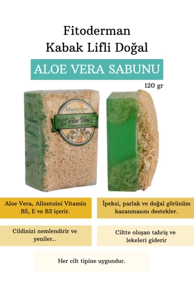 Fitoderman Kabak Lifli Nemlendirici, Cilt Ton Dengeleyici Aloe Vera Sabunu ürün görseli 1