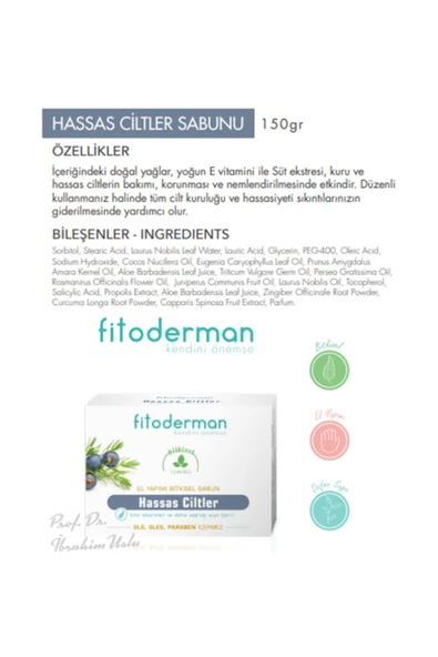 Fitoderman E Vitamini Destekli & Cilt Kuruma Önleyici & Nemlendirici Hassas Ciltler Bakım Sabunu 150 gr ürün görseli 1