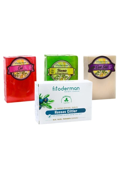 Fitoderman Doğal Yaşlanma Karşıtı Etkili & Gliserinli & Besleyici Sabun Seti9 150 gr X 4 ürün görseli 1