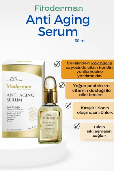 Fitoderman Yaşlanma Karşıtı, Nemlendirici Anti Aging Yüz Serumu 30 ml ürün görseli 1