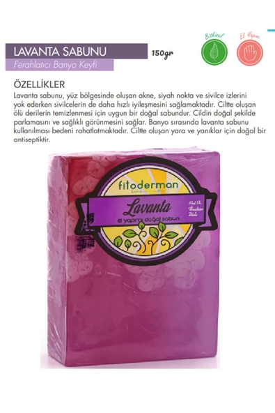 Fitoderman Yağlı Ciltlere Özel Akne Önleyici & Dengeleyici Doğal Lavanta Bakım Sabunu 150 gr ürün görseli 1